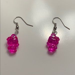 hot pink hello kitty earrings